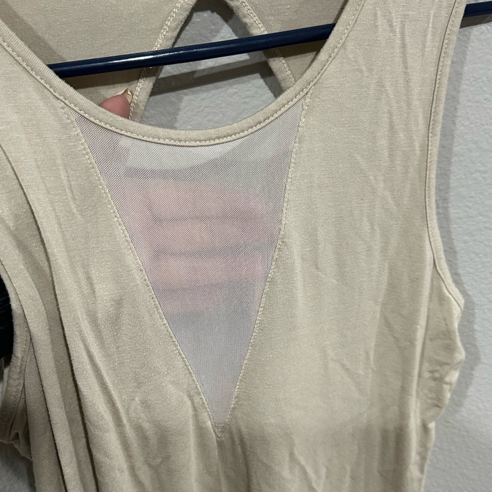 Bke tank top with sheer panel